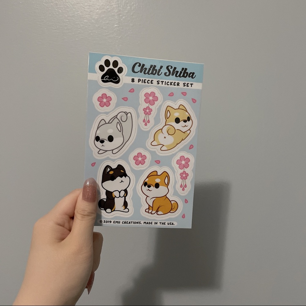 🧧SALE 3/$15 Chibi Shibas Vinyl Sticker Sheet